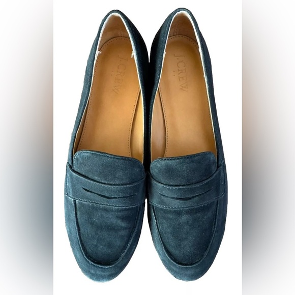J. Crew Shoes - J Crew Women's Suede Black Slip On Penny Loafers Size 7.5